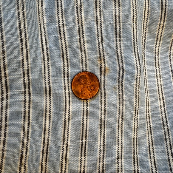 Madewell Light Blue Striped Button-Front Midi Dress - Picture 9 of 11